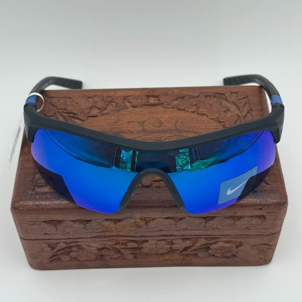 Nike Show X1 Sport Sunglasses Black Blue NWT